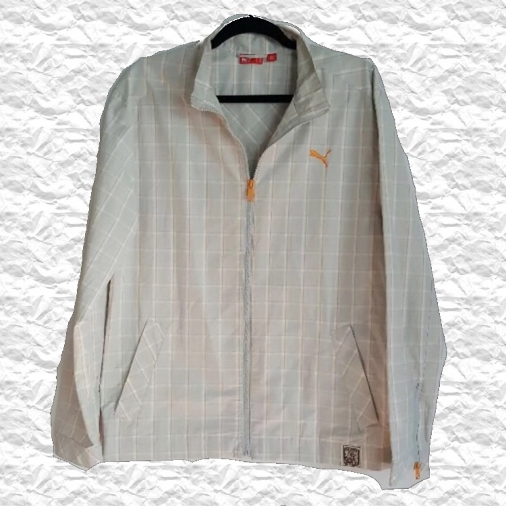 Puma Mens Plaid Zip Up Jacket Size Medium